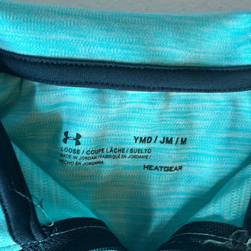 Underarmour Girls Medium Teal Long Sleeve 1/3 Zip Up - Picture 2 of 2